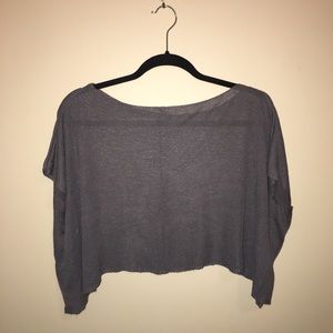 Grey see through crop top sweater